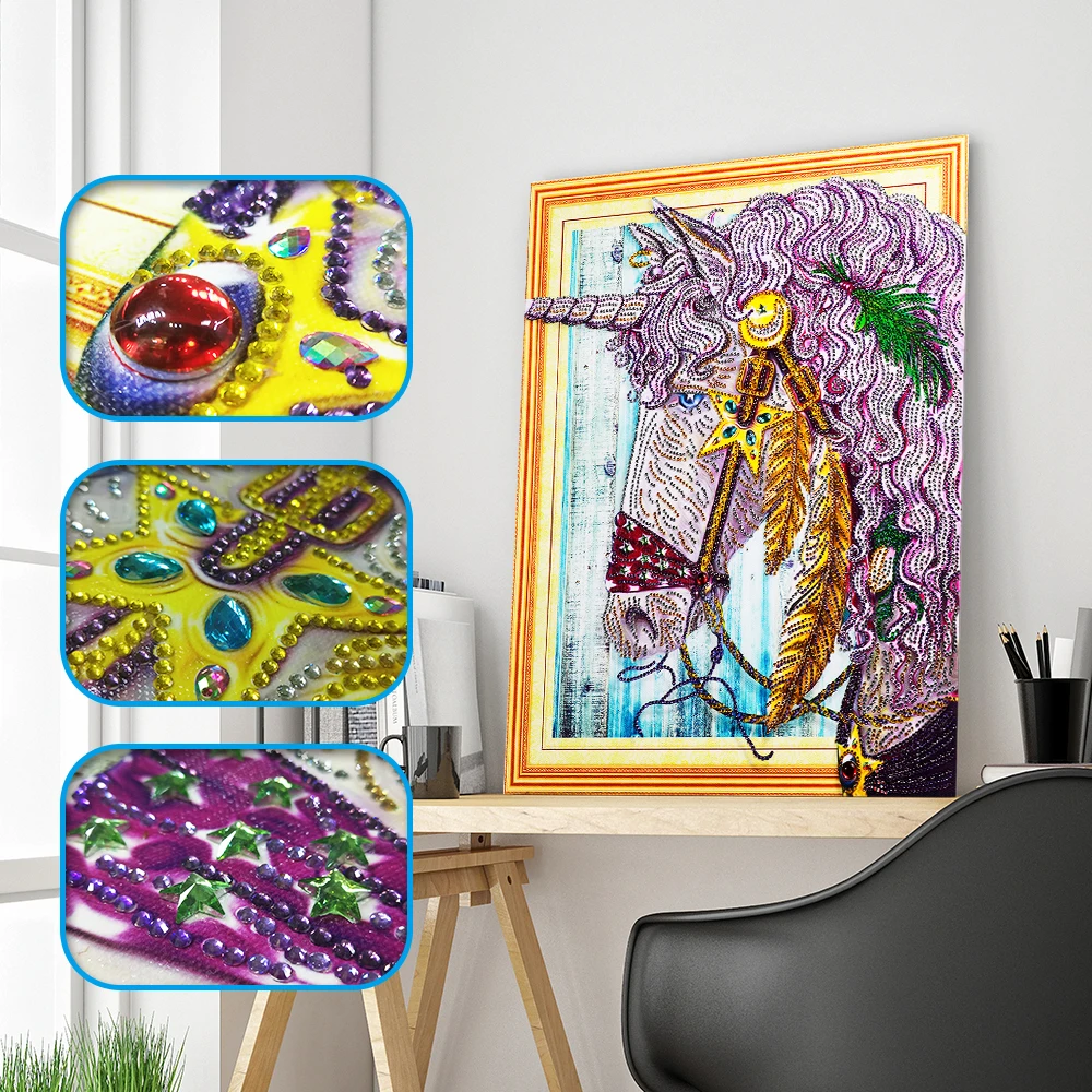 

Pink Horse 5D DIY Diamond Painting Full Round Special Shaped Art Painting Canvas Diamond Embroidery Home Decor Christmas