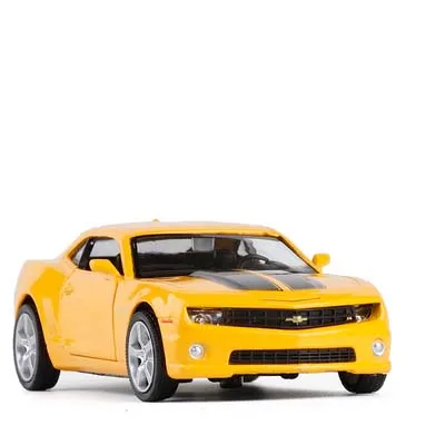 Высокая имитация 1/36 масштаб chevrolet camaro супер автомобиль сплава оттягивать назад модель автомобиля коллекция металлические модельные игрушки - Цвет: Цвет: желтый