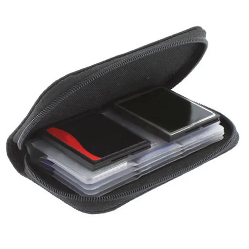 1 PC Protector Holder Wallet Black 22 SDHC MMC CF Micro SD Memory Card Storage Carrying 3