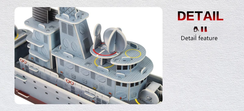 High quality large 67*9*29CM3D destroyer ship military model paper three-dimensional puzzle children's educational play