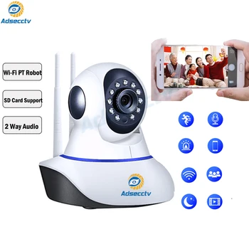 

Wireless IP Robot Camera support P2P, Alarm, Pan Title turn Two Way Audio TF card memory storage Camera AR-IPW509DR