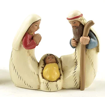 

2.56 Inch Statue Holy Family Nativity Figurine Tabletop Scene Decoration Jesus baby Mary Figure