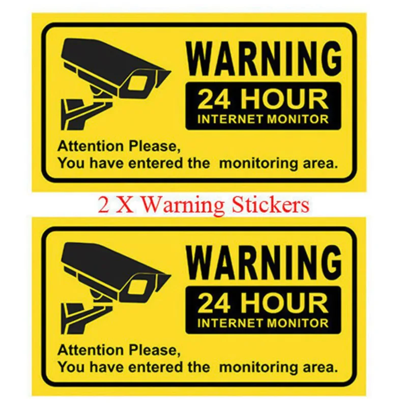 10 шт. безопасности Предупреждение наклейки 24 часа безопасности сигнализация Предупреждение Переводные(наклеивающиеся) знаки Камеры Скрытого видеонаблюдения Mark CCTV оповещения значки-наклейки
