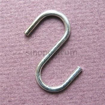 

Steel S-shaped Hook 28mm, pegboard ceiling suspend chain S hooks shelf display merchandiser strip hanger banner signs connecting