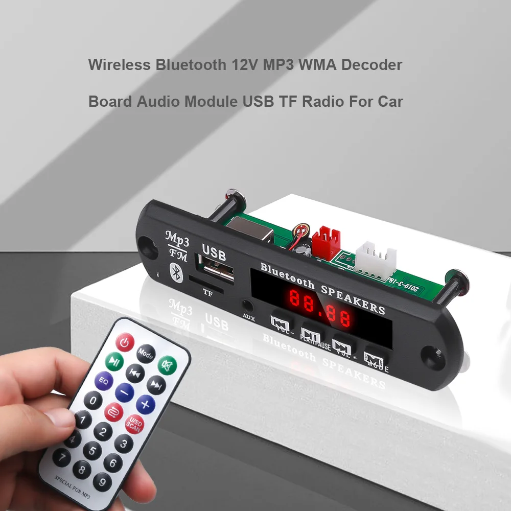 5 V-12 V автомобильное FM радио модуль Bluetooth Handsfree Car Kit USB TF карты 3,5 мм AUX Беспроводной WAV MP3 плеер декодер доард с Управление