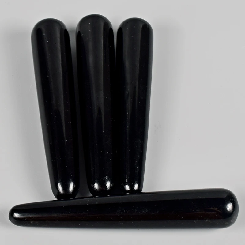 Natural Crystal Black Obsidian massage wand Relaxing wand acupoint