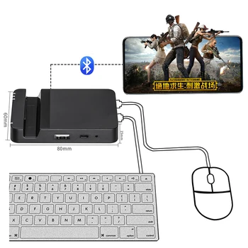 

for PUBG Mobile Game Keyboard Mouse Converter Adapter Dock Station for Android System Bluetooth Connection Fast-aiming Shooting