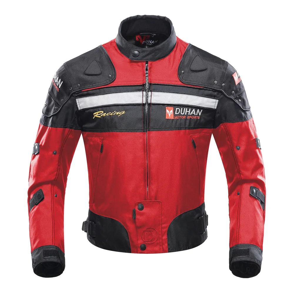 DUHAN мотоциклетная куртка Защитное снаряжение хлопковое нижнее белье морозостойкая мотоциклетная куртка мужская мотоциклетная куртка с пятью защитниками - Цвет: 020 Red Jacket