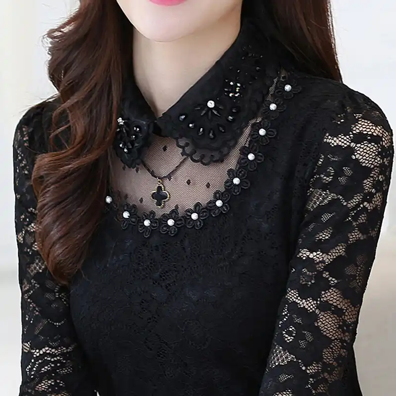 black lace top plus
