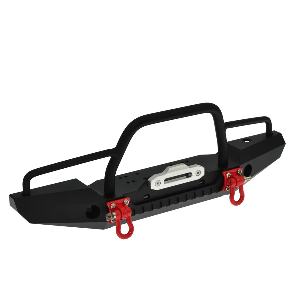 

1/10 RC Metal Front Bumper LED Light With Winch for Traxxas TRX-4 TRX4 Axial SCX10 90046 90047 RC Crawler Car