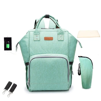 

2019 Baby Diaper Bag With USB Interface Large Capacity Waterproof Nappy Bag Kits Mummy Maternity Travel Backpack Nursing Handbag