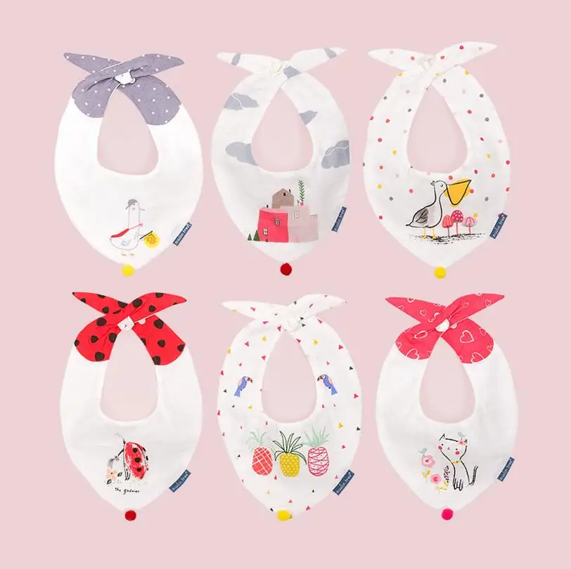 Newborn baby Bibs Burp Cloths baby cotton Saliva bibs cartoon gauze Gauze Safe accessories Triangle towel BMT026
