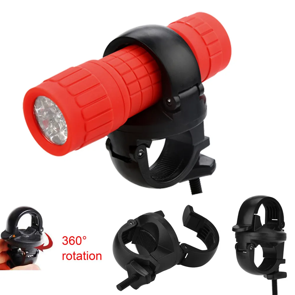 Flash Deal 1PC MTB Bike LED Front Flash Light Torch Lamp Mount Clip Holder Bracket 360 Rotation High quality Aluminium Outdoor Cycling 1