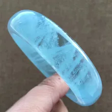 Натуральный Синий Аквамарин полудрагоценный камень 58 мм Модный кристалл женский браслет для запястья внутренний диаметр