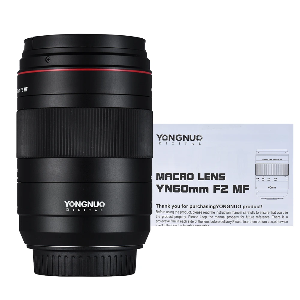 YONGNUO макрообъектив YN60mm F2 MF объектив с индикатором расстояния фокусировки для камеры Canon Nikon 700D 80D 5D Mark III IV