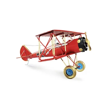 

Metal Airplane Decor Vintage Airplane Model Aircraft Glider Biplane Aeromodelo for Desktop Decoration Figurines Statue