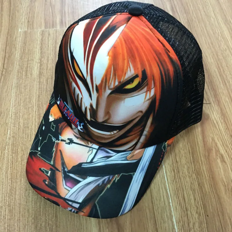 Кепка От Солнца Bleach Anime Kurosaki ichigo повседневная с сеткой для мальчиков и девочек |