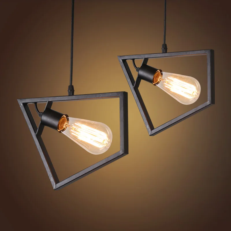 

American Bar Restaurant three head lamps chandelier personality retro industrial wind iron meal hanging lamp