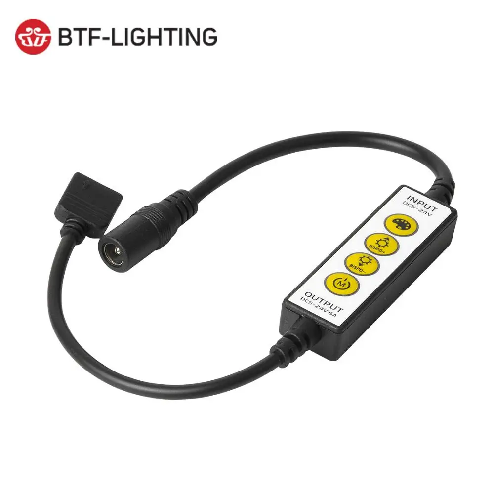 Светодиодный мини контроллер DC5 24V с 4 кнопками 5050 одного цвета/RGB/RGBW/CCT/RGB + CCT