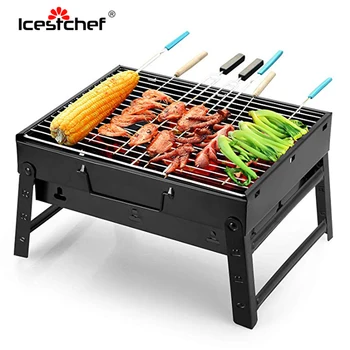 

ICESTCHEF Portable Barbecue Grill For Outdoor Foldable Charcoal Barbecue Grill Camping Picnic Travel BBQ Tools Accessories