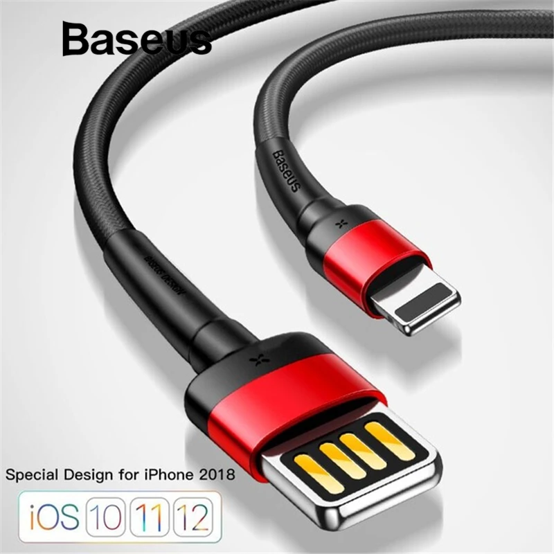 Baseus обновленный специальный Реверсивный usb кабель для iphone xs max usb xr зарядный кабель для iphone X 8 7 6 plus Кабель для быстрой зарядки