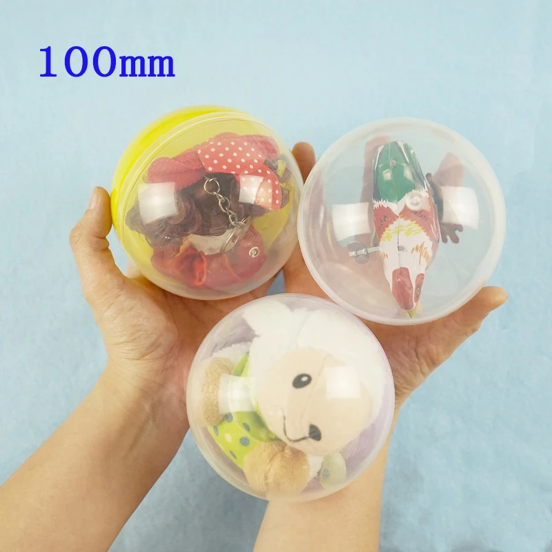 

100mm 1pc/pack transparent plastic Surprise ball capsules toy with inside different figure vending machine In Shilly Egg Balls