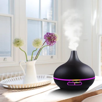 

300ml Air Humidifier Essential Oil Diffuser Aromatherapy diffuser Aroma purifier Mist Maker LED Light best for Home wood grain