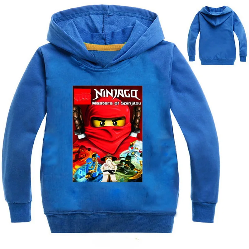 Толстовка с капюшоном из чистого хлопка для мальчиков и девочек Ninjago, Детская толстовка с длинными рукавами, толстовка с рисунком летучей мыши, детская одежда - Цвет: color at picture