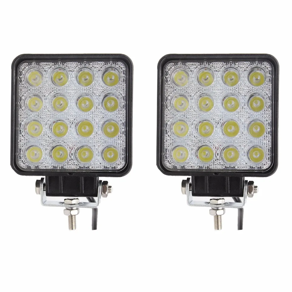

Krator 2PCS 48W Square Flood LED Light Bar LED Off Road Work Lights Driving Fog Lights IP67 Waterproof for Off-road Truck Jeep