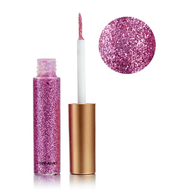 Glitter Liquid Eyeshadow Beauty Gold Silver Pink Bright Color Glitter Eye Shadow Facial Make Up Long Lasting Liquid Eye Shadow