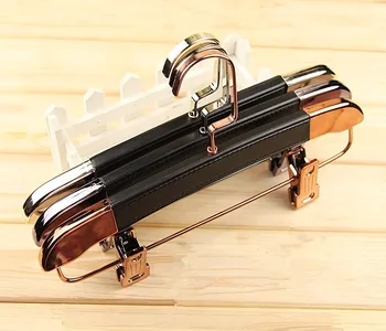 

Free Shipping] High Grade PU Leather Hanger With Clips for Pants,for Skirt ( 10 pieces/ lot )