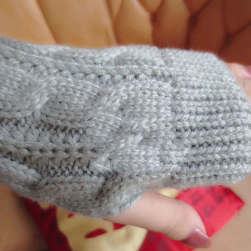 Женские зимние длинные перчатки без пальцев Вязаные рукавицы с прорезями для пальцев митенки женские Беговые велосипедные перчатки