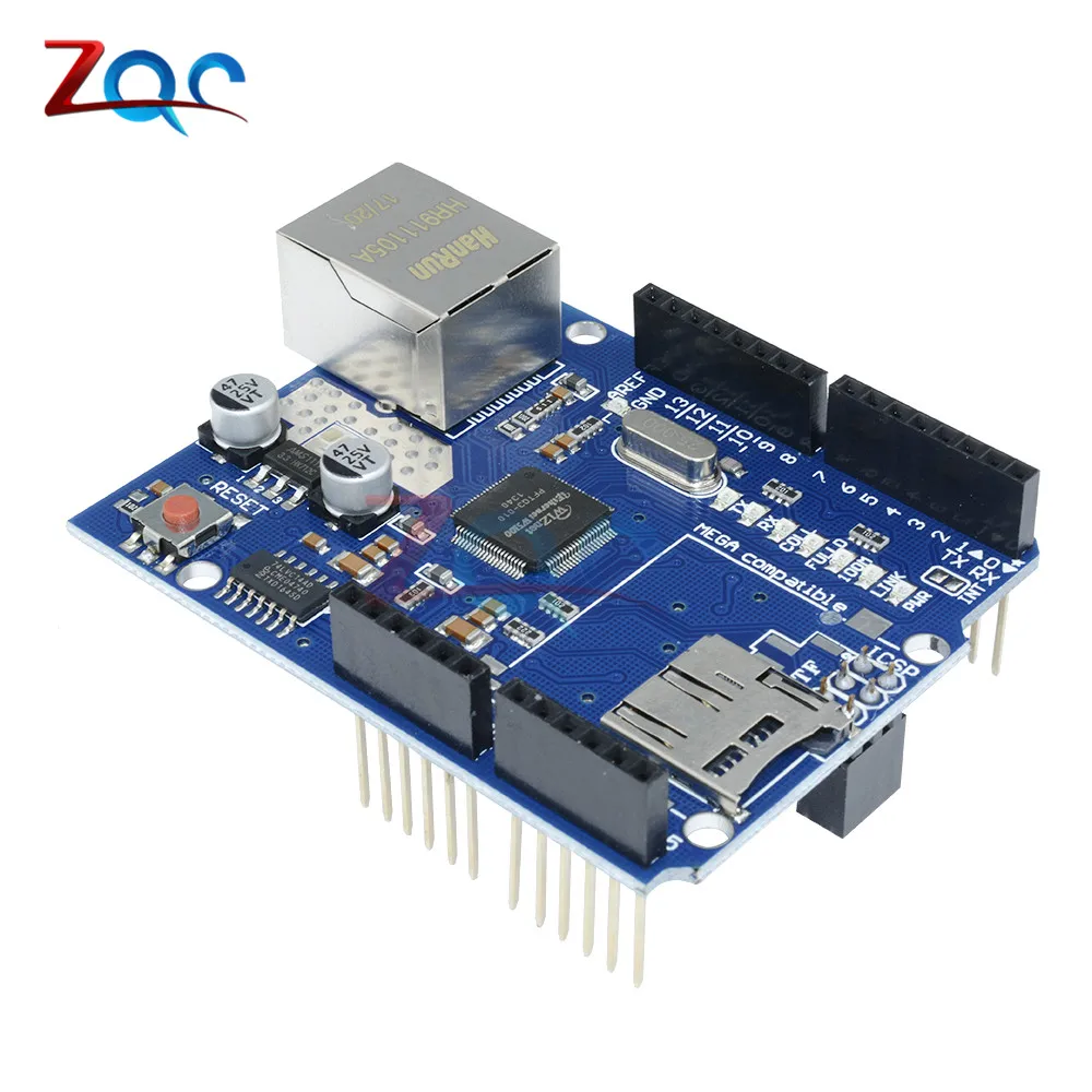 Плата UNO Ethernet щит Wiznet W5100 Мега 2560 1280 328 UNO R3 W5100 макетная плата для Arduino микро SD карты один