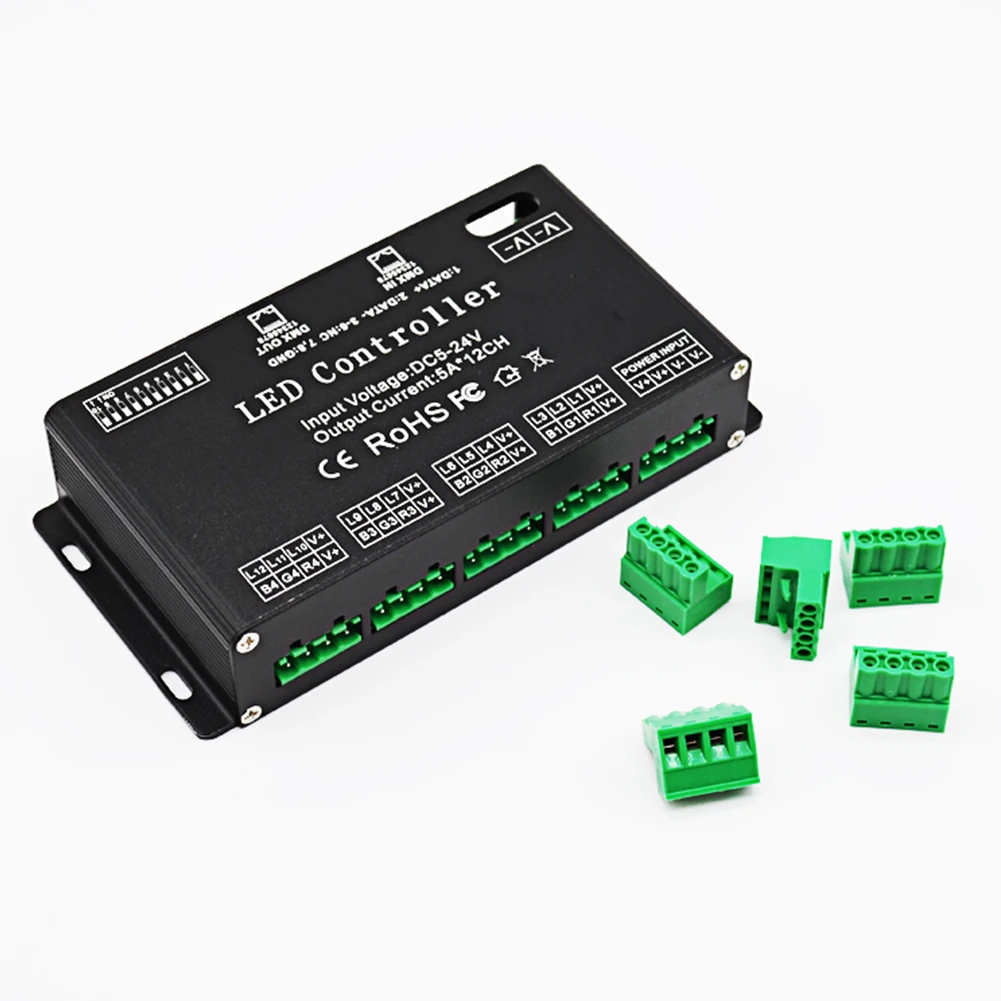 

High Power DC5V-24V Durable Module Constant DMX Decoder RGB Effective 12 Channels LED Controller Dimmer Accessories Driver