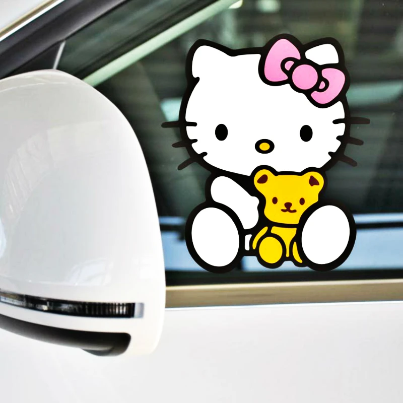 

Aliauto Car Accessories Hello Kitty Bear Car Sticker Decal For Motorcyle Trunk Laptop Mazda Opel Honda Smart Vw Polo Golf Audi