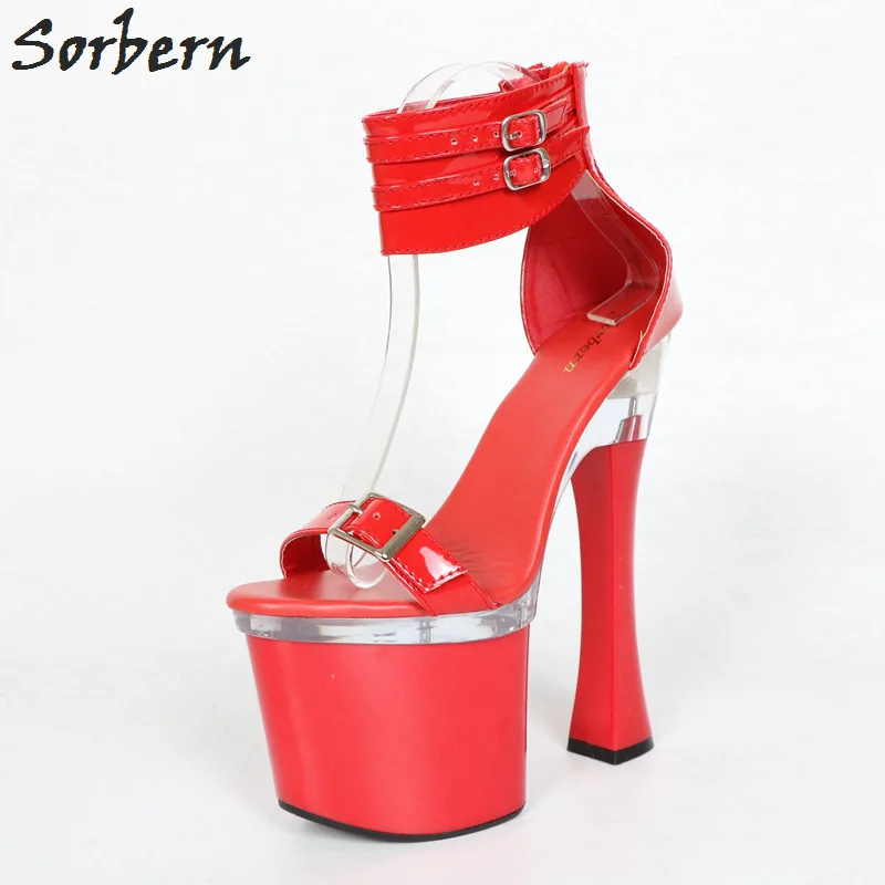 Rot Sommer 18 Heel WeiFarben Sandale Schuhe RotSilber Frauen Damen Kn Plattform Block Offene Dicke chelriemen CM Heels High spitze Schwarz iwZPkuOXT