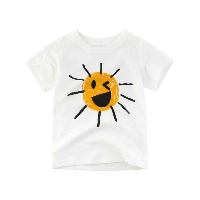 

2019 new children clothing T-shirt short-sleeved summer baby boy cotton Tops cartoon sun printing pattern T-shirt kids clothes