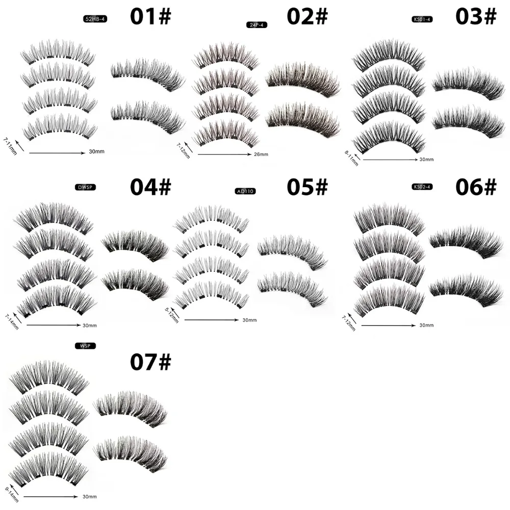 Натуральные длинные магнитные ресницы с 4 магнитами ручной работы магнитные ресницы Многоразовые Накладные Магнит для ресниц Макияж