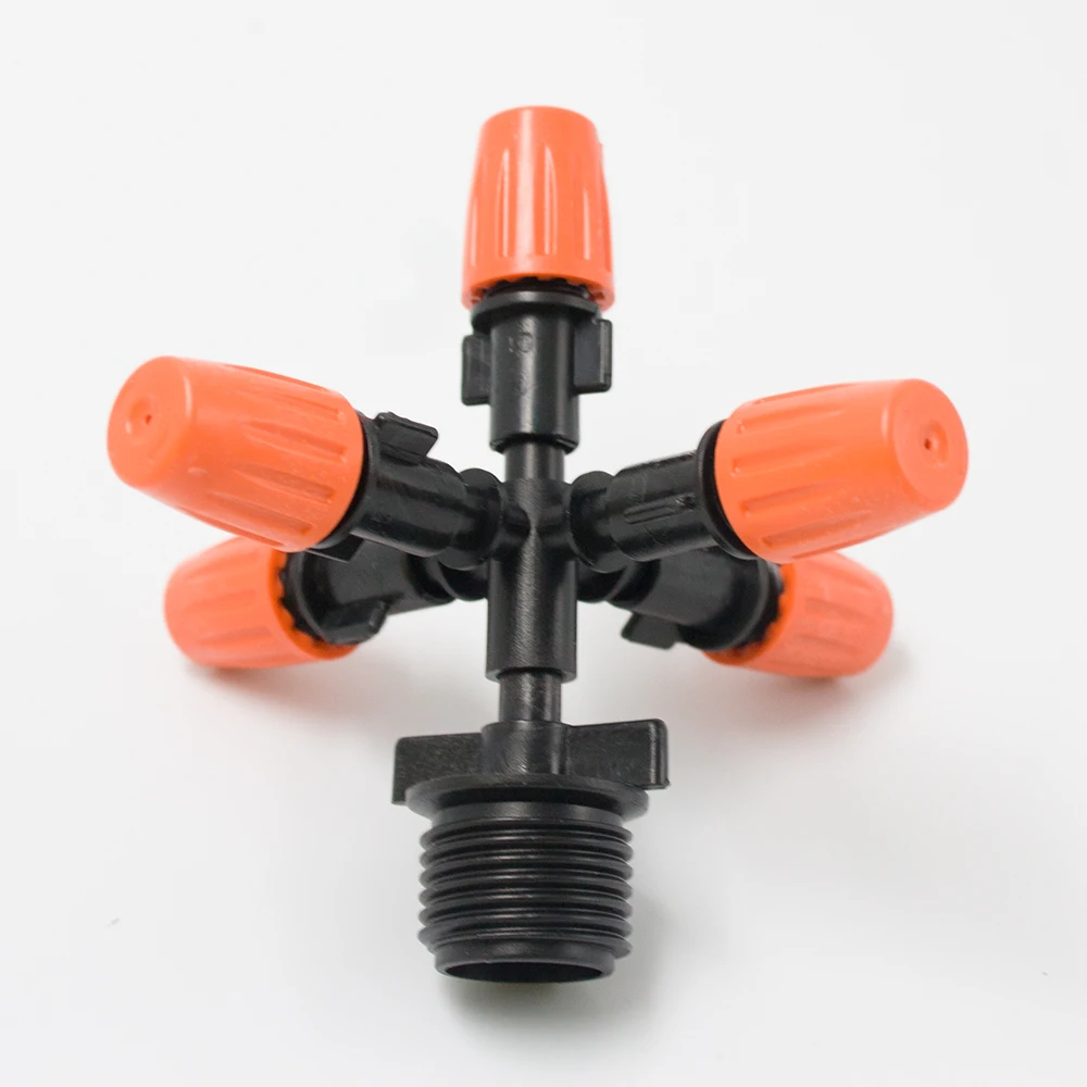 5pcs 1/2' Five Head Adjustable Atomizing Sprinkler Five Outlets