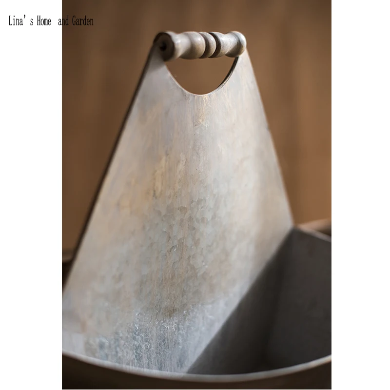 half round handmade vintage zinc planters (5)