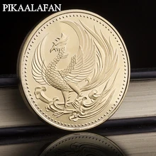 PIKAALAFAN легенда о древнем Ruizuo Фениксе позолоченная памятная монета благоприятный Феникс эмблема тотемный памятник вере