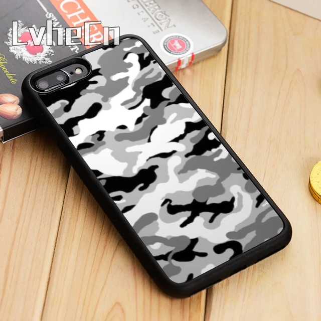 

LvheCn Army Camo Camouflage Pattern back Phone Case Cover For iPhone 5 5s SE 6 6s 7 8 X Samsung Galaxy S6 S7 edge S8 S9 plus