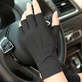 Летние анти-УФ-перчатки мужские тонкие впитывающие пот дышащие Нескользящие автомобильные перчатки для езды на открытом воздухе - фото