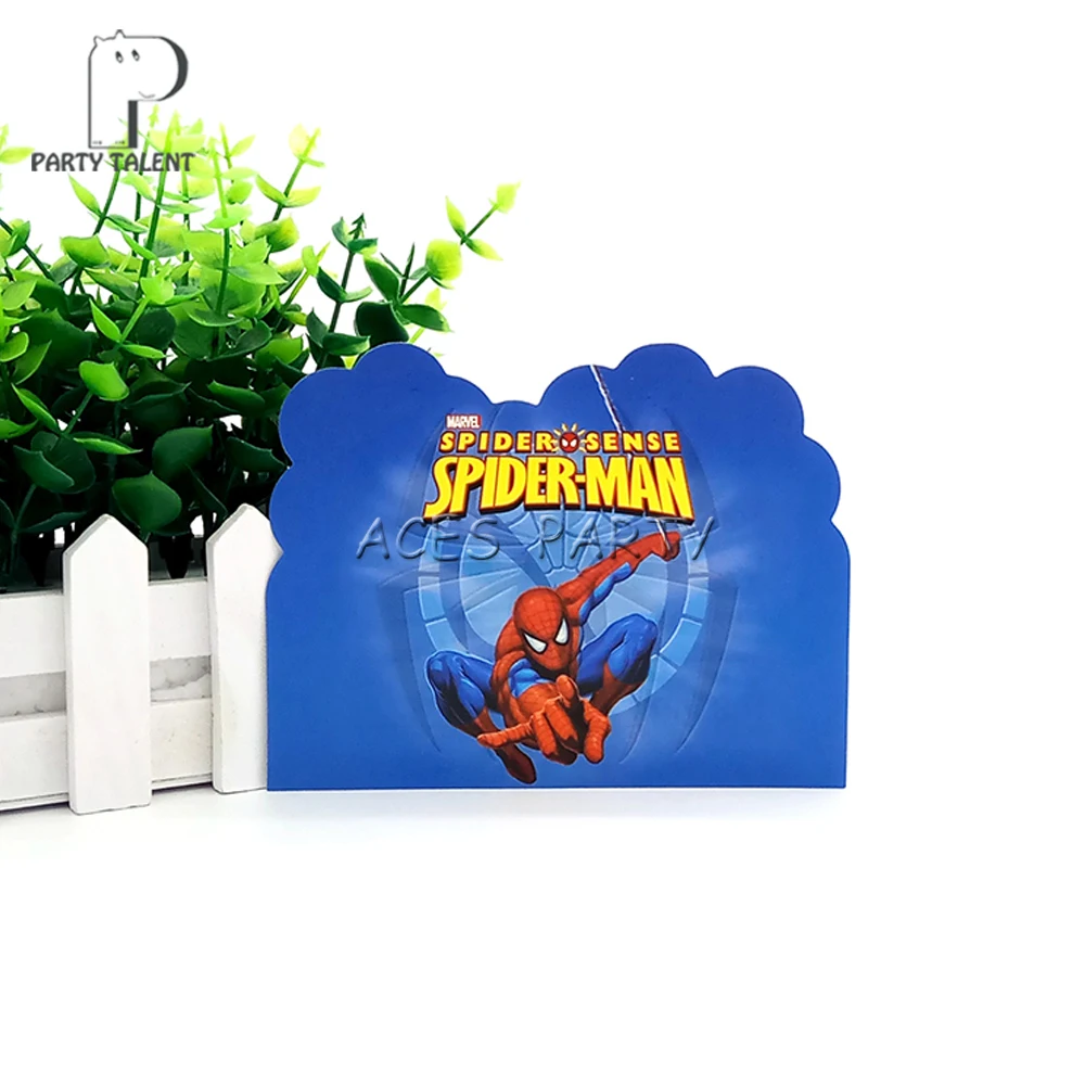 

Party supplies 8pcs Hero Spiderman theme invitation card invitations for kids birthday party decoration