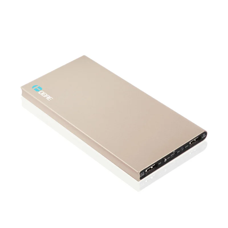  DCAE Ultra-thin Mobile Power Bank 10000 mAh metal case led light USB External Backup Battery Portable universal Phone charger 