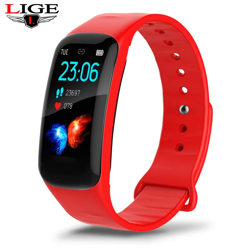 

Smart Bracelet LIGE Woman Fitness Bracelet Blood Pressure Heart Rate Monitor Pedometer Smart Watch Men adapt to Android and IOS