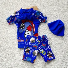 children’s swimwear fancy children bathing suit Surfing suits boys Swimsuit girls two pieces set short sleeves top shirt