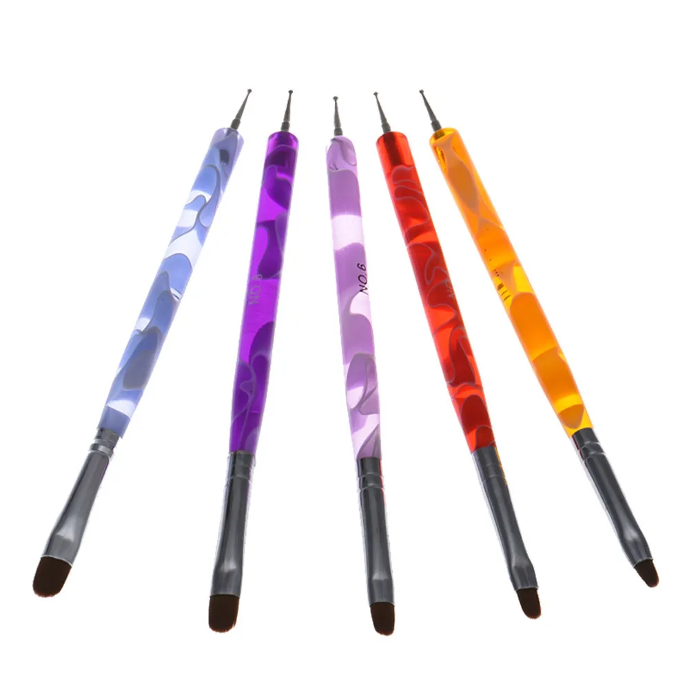 5Pcs 2 Ways Acrylic UV GEL Nail Art Dotting Brush Pen F926nail art
