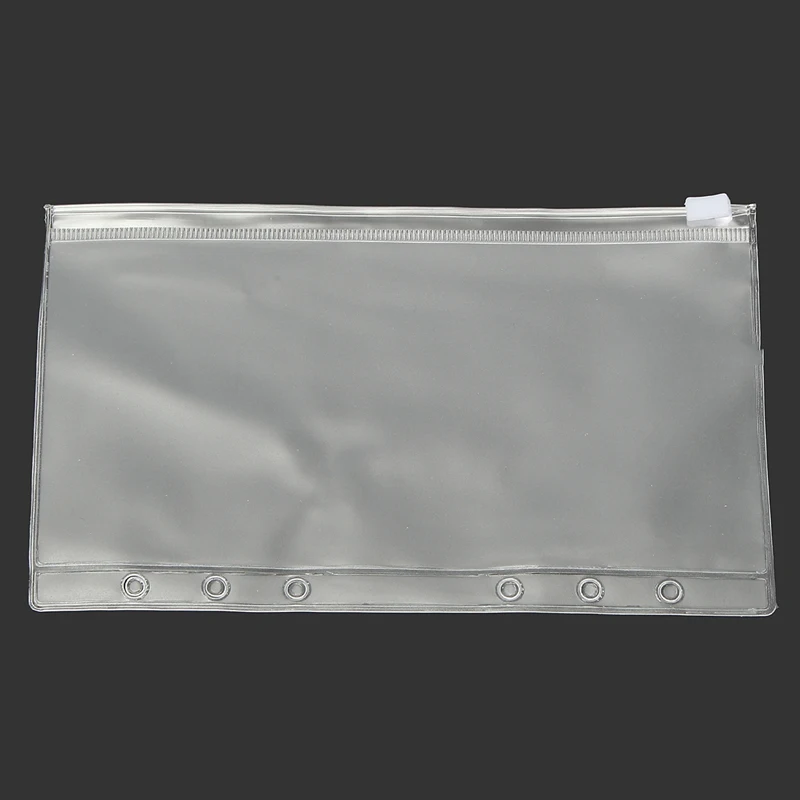 Kicute A5 A6 A7 сумка из полипропилена на молнии Стандартный 6 отверстий прозрачные сумки карты купюр сумки с отрывными листами держатель для пластиковых карт и карманами