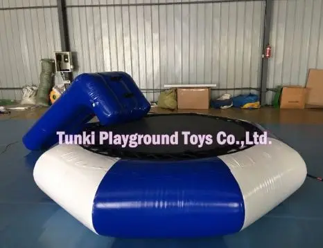 

funny Colorful Big Inflatable Water Trampoline with slide